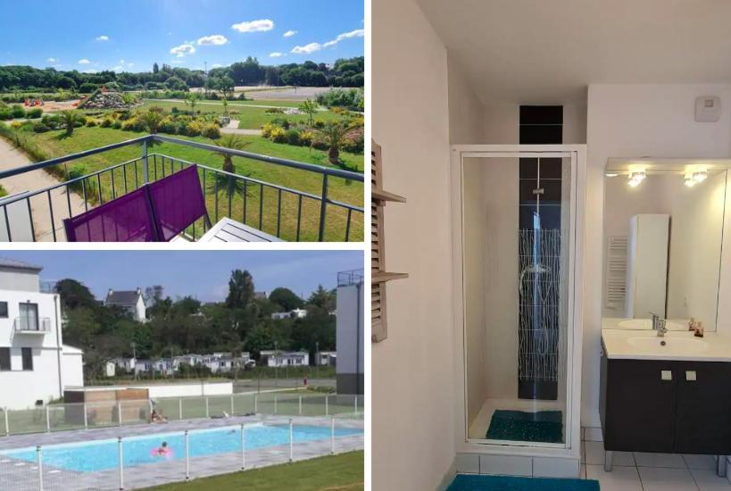 Appartement Devant La Plage Avec Piscine Конкарно Экстерьер фото